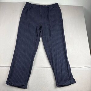 Polo Ralph Lauren Mens Blue White Chalk Stripe Dress Pants fits 36*30 cuffed